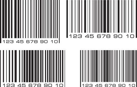 Set of 4 bar code labels. Vector illustration. Stock Illustration