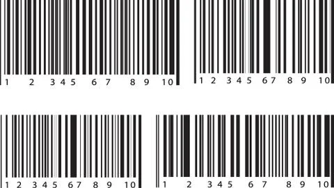 Set of 4 bar code labels. Vector illustration. イラスト素材