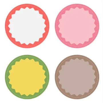 Set of 4 blank badges Stock Illustration
