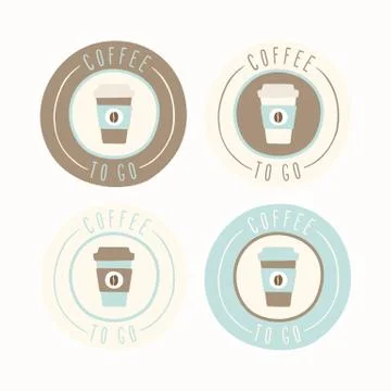 Set of 4 coffee labels. Stock Illustration