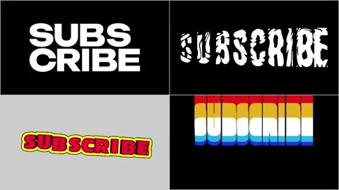 Set of 4 different animated Subscribe titles. Video stock 311547525