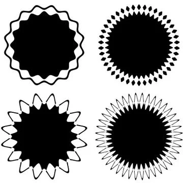 Set of 4 different geometric circular elements. Set of abstract shapes Illustrazione stock