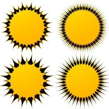 Set of 4 different geometric circular elements. Set of abstract shapes Stock Illustration