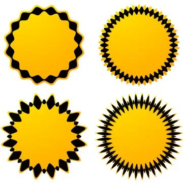 Set of 4 different geometric circular elements. Set of abstract shapes Illustrazione stock