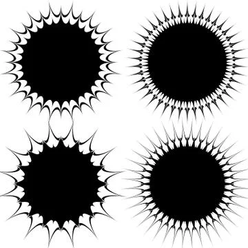 Set of 4 different geometric circular elements. Set of abstract shapes Illustrazione stock