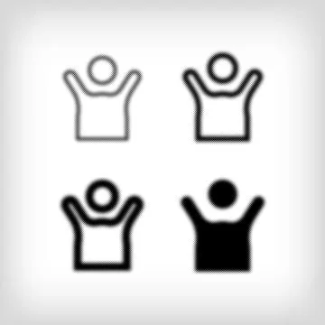 Set of 4 different human avatar dotted halftone textures. Stock Illustration