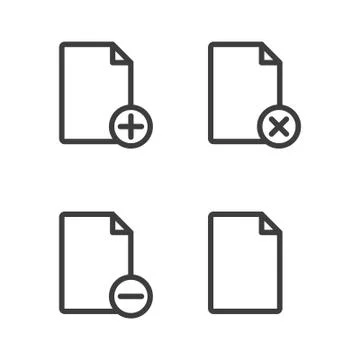 Set of 4 document files icons Stock Illustration