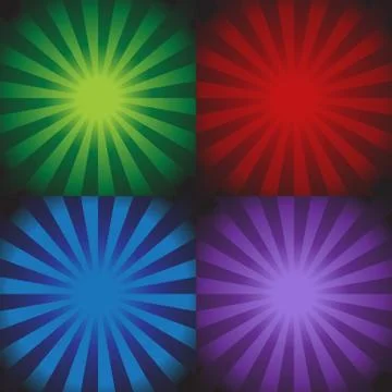 Set of 4 energy bursts Stock Illustration