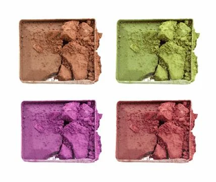 Set of 4 eye shadows isolated on white isolated on white background Stock-Fotos