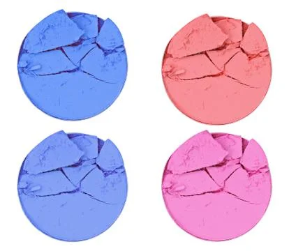 Set of 4 eye shadows isolated on white isolated on white Stock Photos