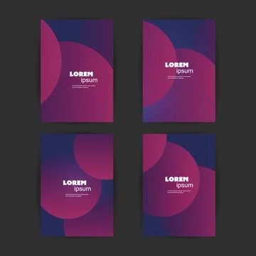 Set of 4 Flyer, Cover, Card or Banner Designs with Abstract Phantom Blue an.. Stock Illustration