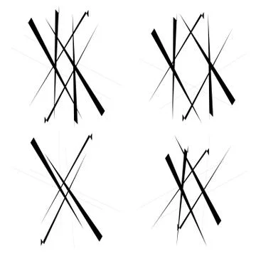 Set of 4 geometric line elements. Black and white texture elements Stockillustratie