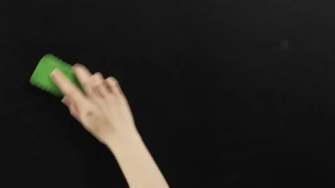 Set 4 gesture templates hand erasing chalkboard Stock Footage 130302230