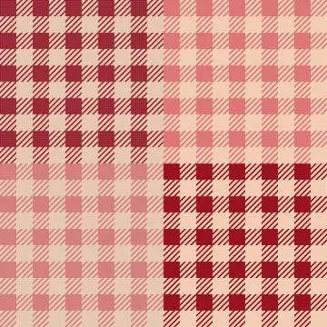 Set of 4 gingham vichy patterns for picnic blanket or tablecloth design Stock Illustration