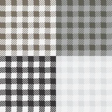 Set of 4 gingham vichy patterns for picnic blanket or tablecloth design Stock Illustration