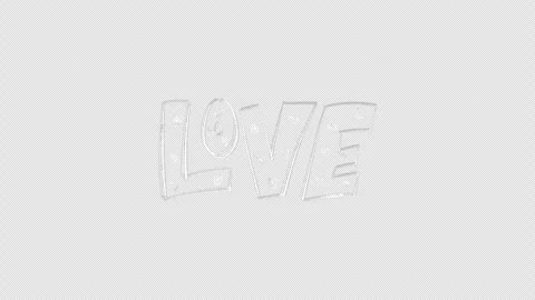 Set of 4 Hand-Drawn Chalk LOVE  Animation Pack Stock Footage 321140110