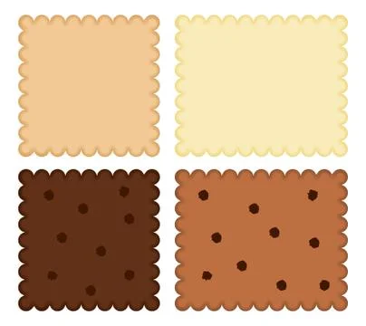 Set of 4 isolated cookies Stock Illustration