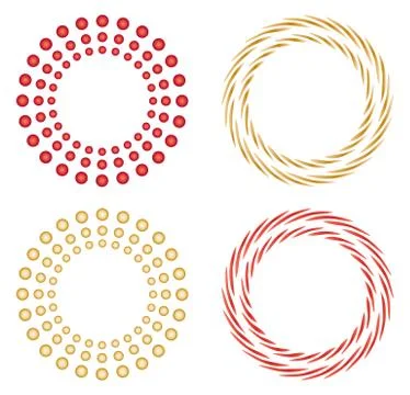 Set of 4 isolated halftone frames Stock Illustration