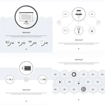 Set 4 item Design Concept  office black and white color Illustrazione stock
