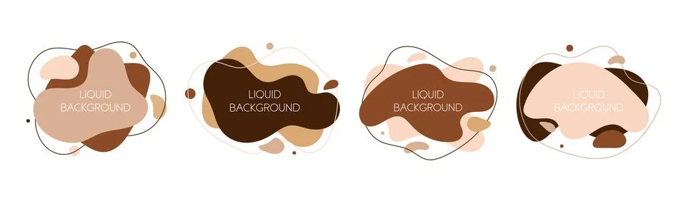 Set of 4 liquid or fluid with inclusion or diversity different skin color shapes Stock Illustration