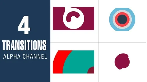 Set of 4 modern shape transitions Stock Footage 82355769