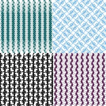 Set of 4 monochrome elegant patterns. ornaments. May be used as background. back Stock Illustration