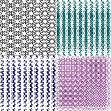 Set of 4 monochrome elegant patterns. ornaments. May be used as background. back 스톡 일러스트
