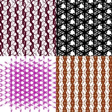 Set of 4 monochrome elegant patterns. ornaments. May be used as background. back Illustrazione stock