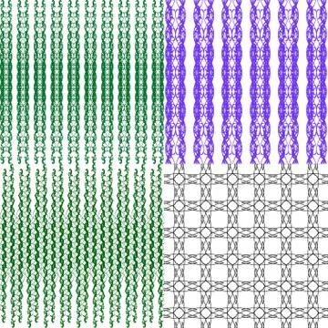 Set of 4 monochrome elegant patterns. ornaments. May be used as background. back Illustrazione stock