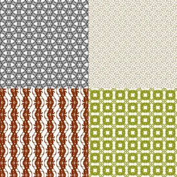 Set of 4 monochrome elegant patterns. ornaments. May be used as background. back Stock Illustration