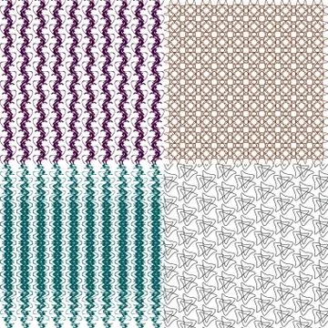 Set of 4 monochrome elegant patterns. ornaments. May be used as background. back 库存插图