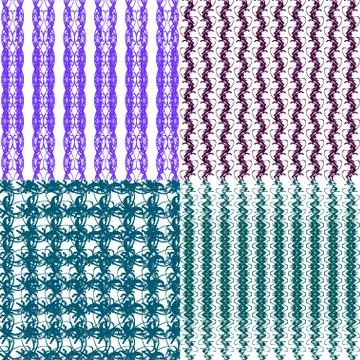 Set of 4 monochrome elegant patterns. ornaments. May be used as background. back Illustrazione stock