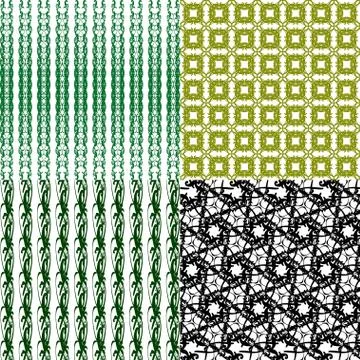 Set of 4 monochrome elegant patterns. ornaments. May be used as background. back 库存插图