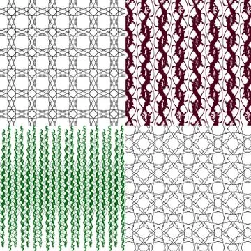 Set of 4 monochrome elegant patterns. ornaments. May be used as background. back Stock Illustration