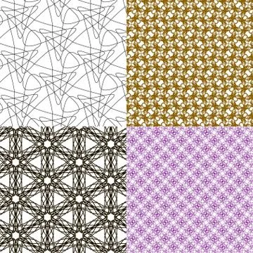 Set of 4 monochrome elegant patterns. ornaments. May be used as background. back 스톡 일러스트