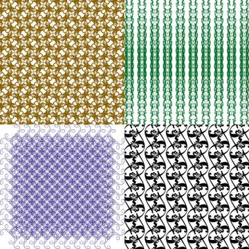 Set of 4 monochrome elegant patterns. ornaments. May be used as background. back Stock Illustration