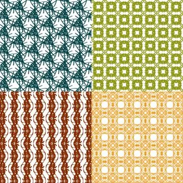 Set of 4 monochrome elegant patterns. ornaments. May be used as background. back 스톡 일러스트