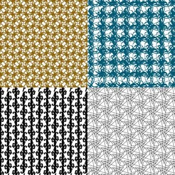 Set of 4 monochrome elegant patterns. ornaments. May be used as background. back Stock Illustration