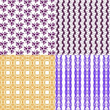 Set of 4 monochrome elegant patterns. ornaments. May be used as background. back Illustrazione stock