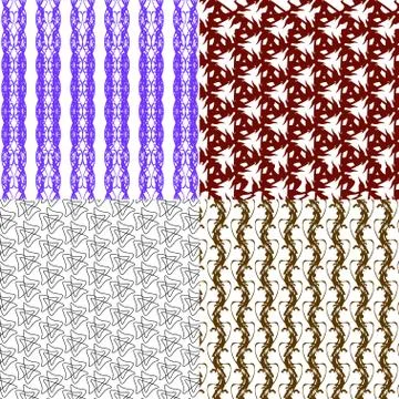 Set of 4 monochrome elegant patterns. ornaments. May be used as background. back Illustrazione stock