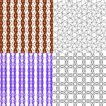 Set of 4 monochrome elegant patterns. ornaments. May be used as background. back Stock Illustration