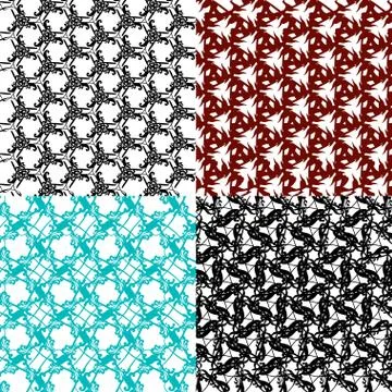 Set of 4 monochrome elegant patterns. ornaments. May be used as background. back Stock Illustration