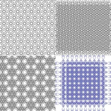 Set of 4 monochrome elegant patterns. ornaments. May be used as background. back 스톡 일러스트