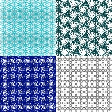 Set of 4 monochrome elegant patterns. ornaments. May be used as background. back 스톡 일러스트