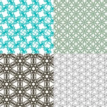 Set of 4 monochrome elegant patterns. ornaments. May be used as background. back Stock Illustration