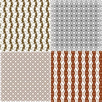 Set of 4 monochrome elegant patterns. ornaments. May be used as background. back Illustrazione stock