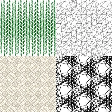 Set of 4 monochrome elegant patterns. ornaments. May be used as background. back Illustrazione stock