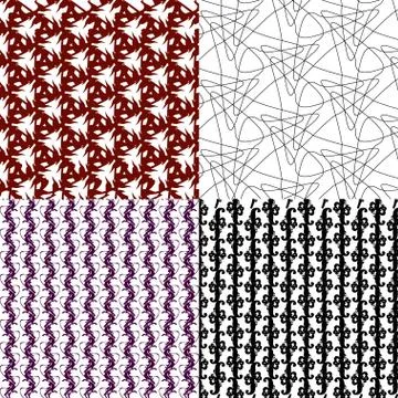 Set of 4 monochrome elegant patterns. ornaments. May be used as background. back Illustrazione stock