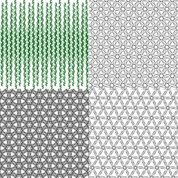 Set of 4 monochrome elegant patterns. ornaments. May be used as background. back Illustrazione stock