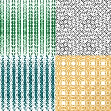 Set of 4 monochrome elegant patterns. ornaments. May be used as background. back 库存插图